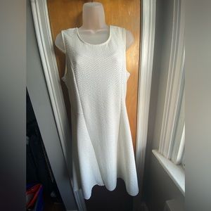 Ladies Cream Textured Dress